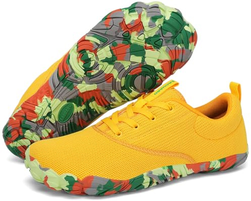 SAGUARO Unisex minimalistiska lätta och halkfria barfotskor, storlek 36–48, Gul, 39 EU