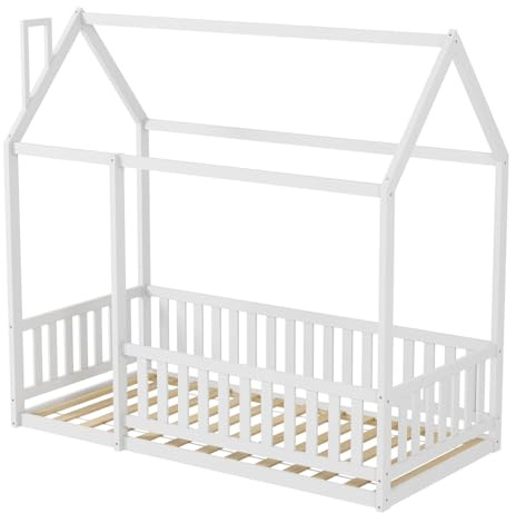 Homeke Children’s Bed Frame,90x190cm Single Bed Frame,Floor Bed Frame for Toddlers, Kids Bedroom Furniture