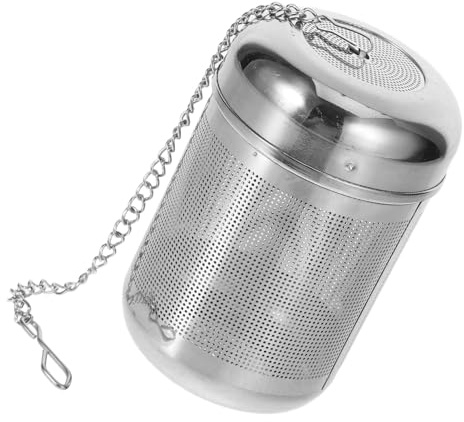 POPETPOP Colador De Acero Inoxidable Bola Infusora Reutilizable Con Cadena Para Filtrar Té Especias y Condimentos Grande Para Sopas y Olla Filtro Versátil Para Infusiones y Cocción