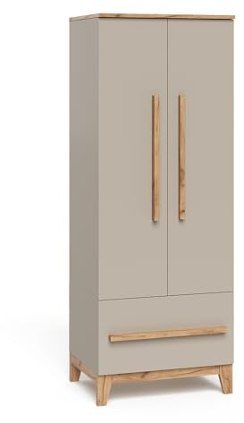 VitaliSpa Armadio per bambini Malia, Cashmere/Artigianale, 70 x 186.8 cm, combinabile con altri mobili della serie Malia