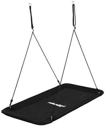 Relaxdays Altalena a Nido Quadrata per Bambini e Adulti, Portata 150 kg, Outdoor, 165x150x80 cm, Nera