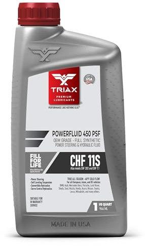 TRIAX PowerFluid 450 - Power Steering Fluid (Green) - Full Synthetic - Meets CHF 11S, CHF 202, CHF 7.1 for: Power Steering - Active Suspension - Central Locking - Traction Control (1 Quart/0.946 l)
