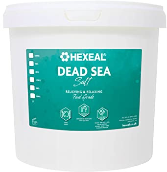 Hexeal Dead Sea Salt 2.5kg – 2.5kg Bucket of Food Grade Coarse Dead Sea Salt for Soothing Baths, Beauty & Cosmetics – 100% Natural Salts for Bathing & Relaxation