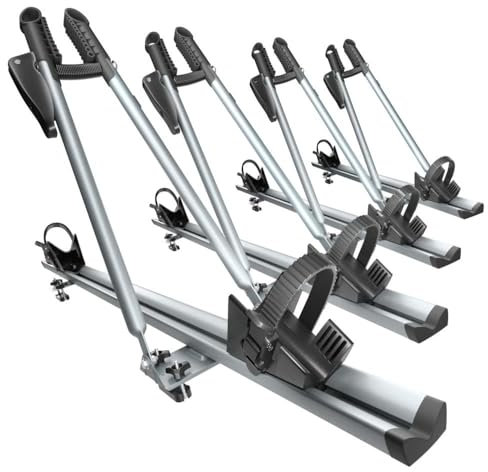 Mossa 4X Dachfahrradträger, Dachfahrradhalter mit Schlüssel und Alubalken - BR9560. Dachfahrradträger, Alu, universal x4-5902538939560