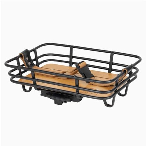 Atranvelo AtranVelo Unisex – Erwachsene Epic Retro AVS Vorderradkorb, Schwarz,Braun, 26.5 x 36.5 x 7 cm