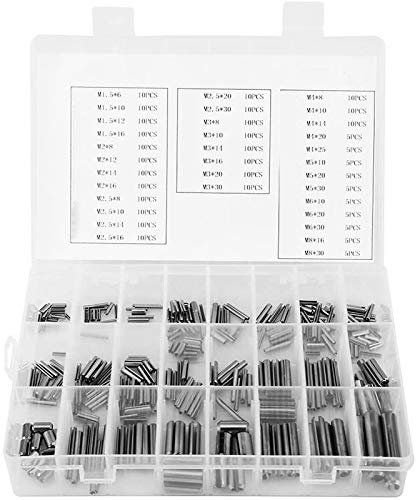 Kit Assortimento Perno un Molla Intaglio nel Acciaio Inossidabile 280PZ, Perni di Tensione di Tensione Tasselli un Molla Divisa Scatola