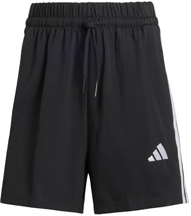 adidas Damen Essentials 3-Stripes Cotton Shorts, Black/White, XXL