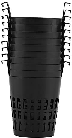 CDQL Cestino per Piantare Nero da 10 Pezzi - Tazza per Coltivazione di Piante da Giardino Leggera e Traspirante, Vasi per Coltivazione per Piantagione Aeroponica - Coppe a Rete