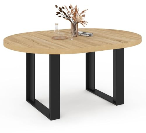 IDMarket - Table à Manger Extensible Ronde Phoenix 4-6 Personnes Bois et Noir 110-150 cm