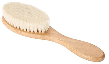 FRCOLOR Wool Brush for Beard Mustache Shaving Brush Curved Wood Handle Men Face Clean Tool Household Barber Shop Boys and Girls Bath