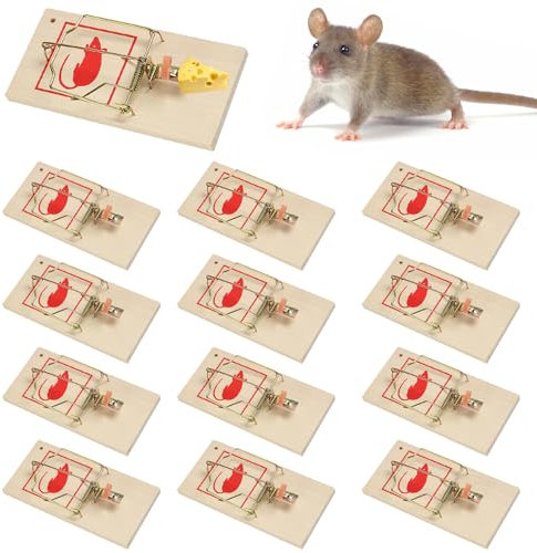LXYYDS 12pcs Piège à Souris en Bois, Taille 10 x 4.5cm, Tapette à Souris, Piège à Appâts en Bois, Piège à Souris Classique en Bois, Pièges à Souris Easy Set, pour IntéRieur ExtéRieur