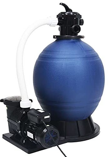 ShGaxin Filtro de Arena válvula de 7 vías y Bomba, Depuradora Piscina Arena, Filtro Piscina, Bomba De Picina, de 1000 W Azul y Negro