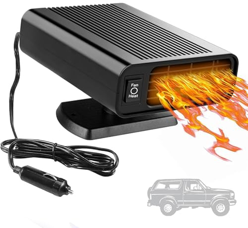 Showvigor Riscaldatore per Auto 12V - Stufetta per Auto per Riscaldamento Supplementare e Sbrinatore Parabrezza, Montaggio Semplice Via Accendisigari