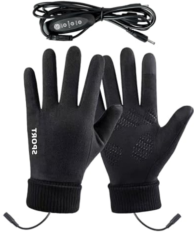 Opdestn Gants Chauffants pour Homme | Gants d'hiver Chauffants USB | Mitaines Tactiles 3 Niveaux de Chaleur pour Conduire Camping Ski Randonnée Moto Vélo Neige