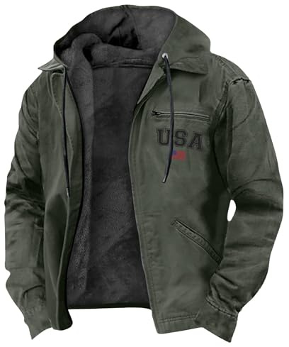Polaire Militaire Homme Veste Saison Vent Zippée Chaude Legere Sherpa Cargo Capuche Grand Parka Zippé Veste a Carreaux d'hiver Longue Blouson Moto Homme 5XL