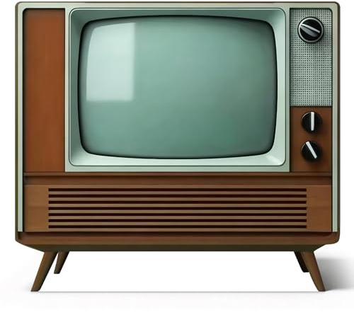 ARQRHTLY 2.6 Ft Vintage TV Cardboard Cutout Life Size Retro Television Standee 1950s Old TV Stand Up Backdrop Props for 1950s Theme Party Photo Booth Classroom Home Movie Night Game Room Decor