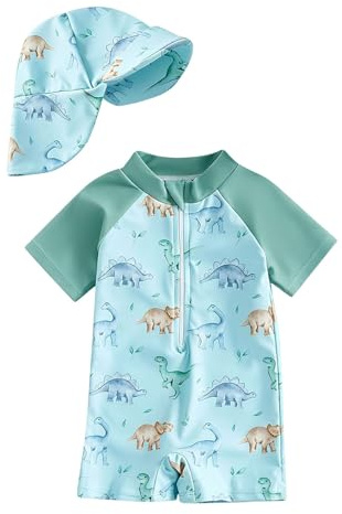 Costume da Bagno per Neonato Tuta da Nuoto a Manica Corta E Cappello Bagno Set UPF 50+ Protettivo in Neoprene Solare Muta Surf Swimsuit Spiaggia Mare Piscina Spiaggia Immersioni