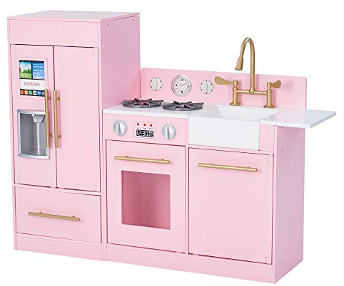Rosa Cocina de Juguete de Madera de Teamson Kids Horno Niños TD-12302P