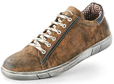 Maddox Herren Trachten Schuhe Sneaker Siegfried - Wood Nappato Gr. 40-50 (Braun (Wood), EU Schuhgrößensystem, Erwachsene, Herren, Numerisch, M, 45)
