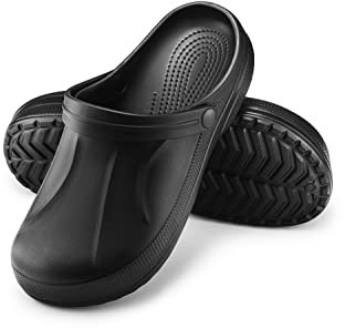 ESTRO Gartenschuhe Herren Clogs Gummi - Gartenclogs Herren Männer Gartenschuhe Hausschuhe Gummi Leicht Gummischuhe Für Männer F06 (44, Schwarz)