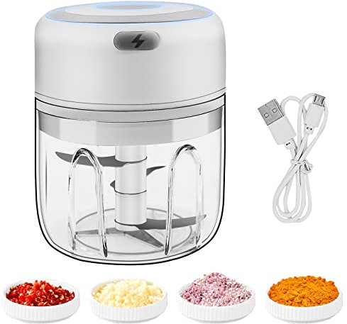 JNBGTU 250ml Electric Mini Garlic Chopper, Wireless Portable Food Chopper with USB Charging, Ideal for Garlic, Onions, and Chili