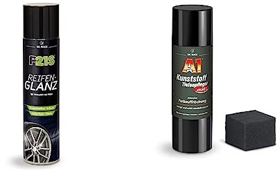 Dr. Wack – P21S Reifen-Glanz 400 ml I Premium Auto-Reifen-Pflege & A1 Kunststoff-Tiefenpfleger MATT – NEUE FORMEL 250 ml inkl. Spezial-Schwamm I Premium Auto-Kunststoffpflege