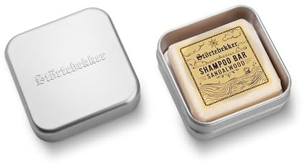 Störtebekker® Premium Festes Shampoo Sandelholz & Seifendosen Set - Pflege-Bar Mit Aluminium Seifendose für Haar, Gesicht & Körper - Handgefertigt in Seifenmanufaktur