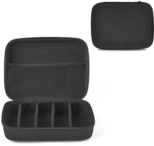 Mkono Travel Sunglasses Organizer Glasses Case Multiple Pairs with Adjustable Slots Portable Eyeglasses Case Storage Box for Men Women (5 Slots, Black)