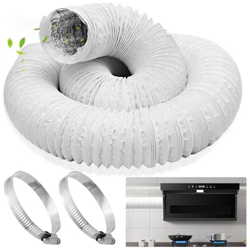 Abluftschlauch Ø150mm Länge 6m Flexibel PVC Alurohr Klimageräte Lüftungsschlauch, Flex Schlauch Alu für Mobile Klimaanlage Wäschetrockner Abzugshaube Trockner