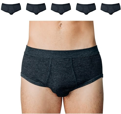 SES Ringel finribbad herrtrosa 5-pack S–4XL tillverkad av 100 % bomull/kalsonger män klassiska, bekväma och andningsbara/finribbade kalsonger män med mjuk linning och gylf, antracit, XXL