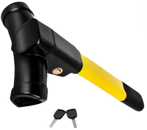 Steering Wheel Lock, Universal Security Anti Theft Retractable Heavy Duty Car Steering Wheel Lock, Anti-Theft T-Bar Immobiliser to Deter Thieves and Secure Your Vehicle
