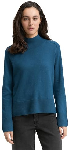 TOM TAILOR 1047698 Pull-Over, 38879-Dark Petrol Melange, S Femme