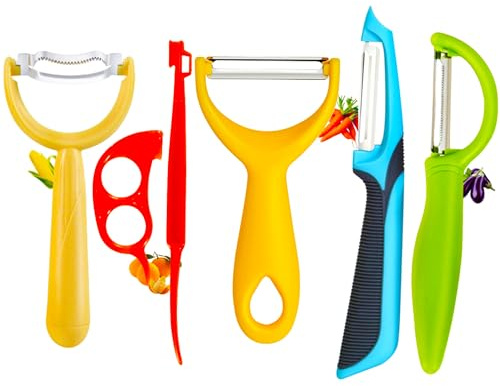 Carrot Peelers, Kitchen Vegetable Peeler Set, Including orange peeler, Corn Peeler, Corn Stripper, Potato, Apple Peelers, Y Peeler for Veggie & Fruit(Color-1) 6 Pcs