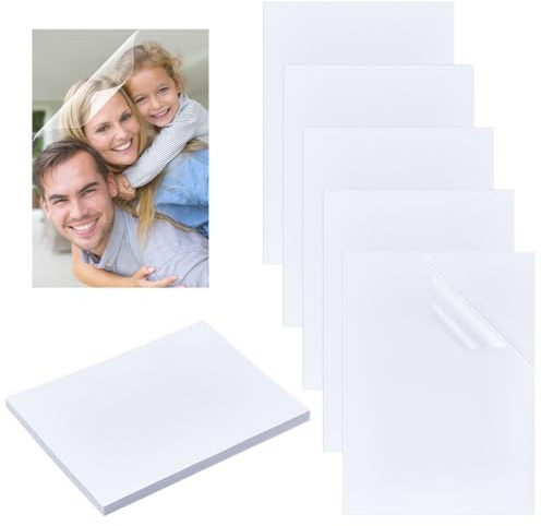 NBEADS 50 fogli di pellicola per laminazione a freddo, 21.5 x 16 cm A5 Buste autoadesive per laminazione Pellicola trasparente in PVC laminazione a freddo di carte foto adesivi documenti