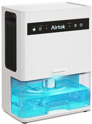 Airtok Deumidificatore Elettrico 3000ML, Deumidificatore Casa Muffa, Deumidificatori Silenzioso con timer, Sbrinamento Automatico, Spegnimento automatico, 7 colori luce, per camera da letto, cantina