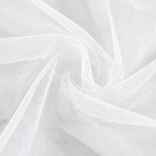 1.6 x 3 Metre White Tulle Fabric, White Mesh Fabric for Wedding Decor | Draping Netting Fabrics for Outdoor Events, White Organza Fabrics for Present Wrapping DIY Sewing Crafts