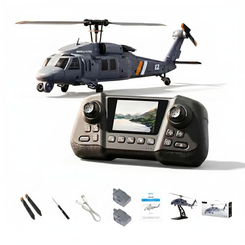 JETFLYZONE RC Helicopter with Camera, Drone, Remote Control Helicopter for Adults, 8K Aerial Photography, Altitude Hold, LED Lights, Ready to Fly for Gift