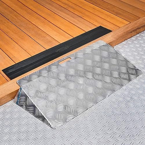 Türschwellenrampe Kurz - Bei Höhenunterschieden von 12-15 cm einsetzbar - Totale Länge 40 cm Silber