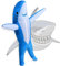 LUVSHINE Aufblasbares Kostüm für Erwachsene, Hai Kostüm, Verrücktes Kleid, Ideal für Aquarienaktivitäten, Partys, Strand (blau)