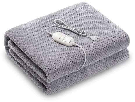 SOGO Manta Eléctrica Lumbar Individual 150x80cm Lavable con 3 Potencias - Esterilla Eléctrica de Borreguito para Invierno - Manta Térmica Eléctrica para Dolor Muscular y Calor Rápido