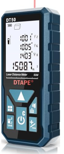 DTAPE 165 Ft Laser Measuring Tool, 1/16 High-Accuracy Laser Tape Measure