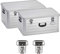 Enders Alubox 80 L + 130 L mit 2X Schloss Set - Aluminium Box 1 mm Wandstärke, spritzwasserdicht, stapelbar - Alu Box, Alukiste, Metallbox - verwendbar als Transportbox, Lagerbox, Werkzeugkiste