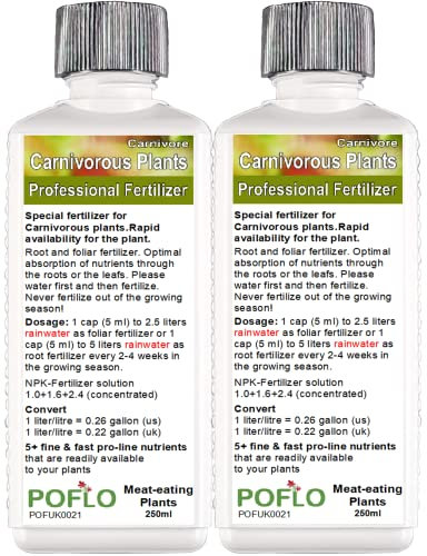 POFLO Carnivorous Plants Liquid Fertilizer HighTech NPK, Root Soil Foliar Fertiliser - Plant Food (500ml)