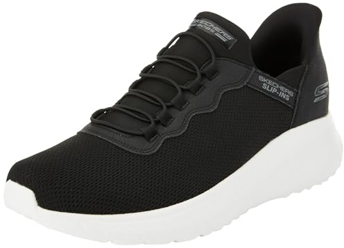 Skechers Uomo Scarpe da Ginnastica Hands-Free Slip-in Bobs Squad Chaos Daily Hype, Black Knit Trim, 42 EU