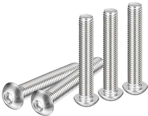 DTGN M10-1,5 x 60 mm sexkantsskruvar med linshuvud – 5-pack – lämpliga för maskiner – 304 rostfritt stål 18/8 – helgängade fästelement