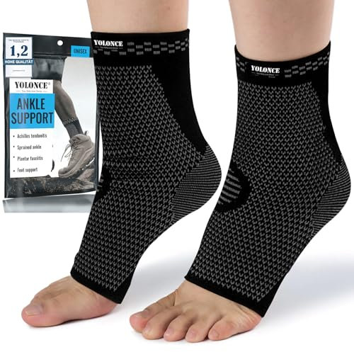 Sprunggelenkbandage [2 Pack], Knöchelbandage Kompressionssocken, Atmungsaktive Fußbandage für Damen und Herren, Für Verstauchte Knöchel, Achillessehne, Gelenkschmerzen, Sport -S