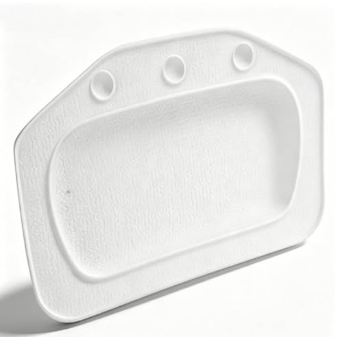 HERCHR Oreiller De Bain Spa Antidérapant avec Ventouses, Mousse Souple en PVC, Appui-tête De Spa Rembourré, Oreiller Confortable pour Repose-épaules Et Cou(Blanc)