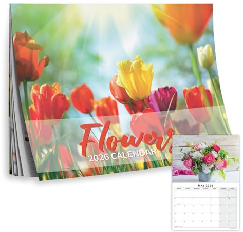 Calendar 2026 Wildflowers - UK Flower Photography, Meadow Blooms & Garden Flowers - Month to View Wall Planner, A3 When Open - Premium 170gsm Paper