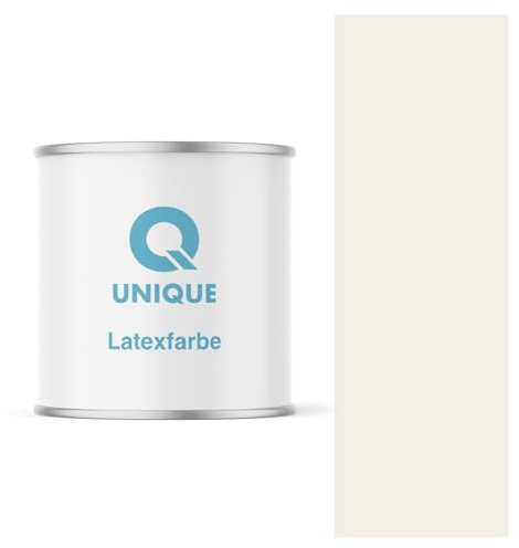 Q UNIQUE Latexfarbe 2L (ca.14m2) Weiß-beige Innenfarbe Wandfarbe Deckenfarbe Klasse 3 Mattfarbe Scheuerfest Hohe Deckkraft