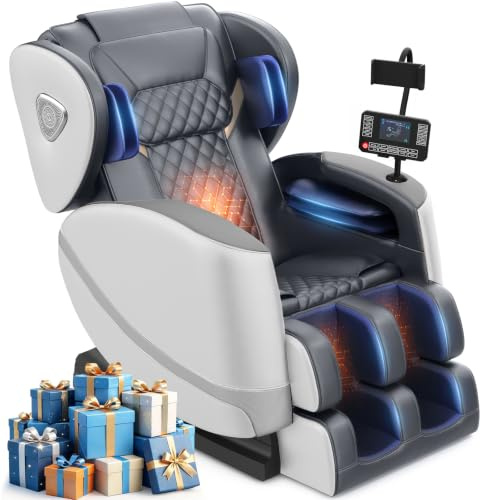 FURNIMAT 2026 Upgrade Massage Chair, Full Body Massage Chair with 10 Fix Points, Heating, Foot Massage, Auto Modes, Bluetooth Speaker, Touch Screen Controller, Zero Gravity Home Office
